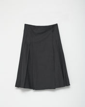 Fine Wool Pleated Midi Skirt