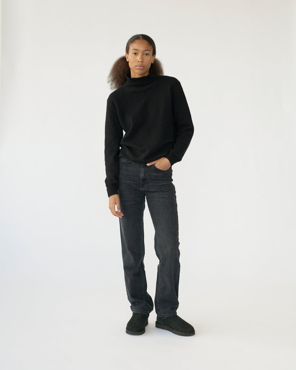 Hemp/cotton straight jeans