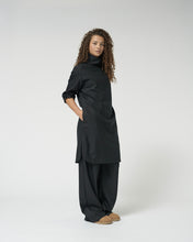 Fine wool long shirt dress.