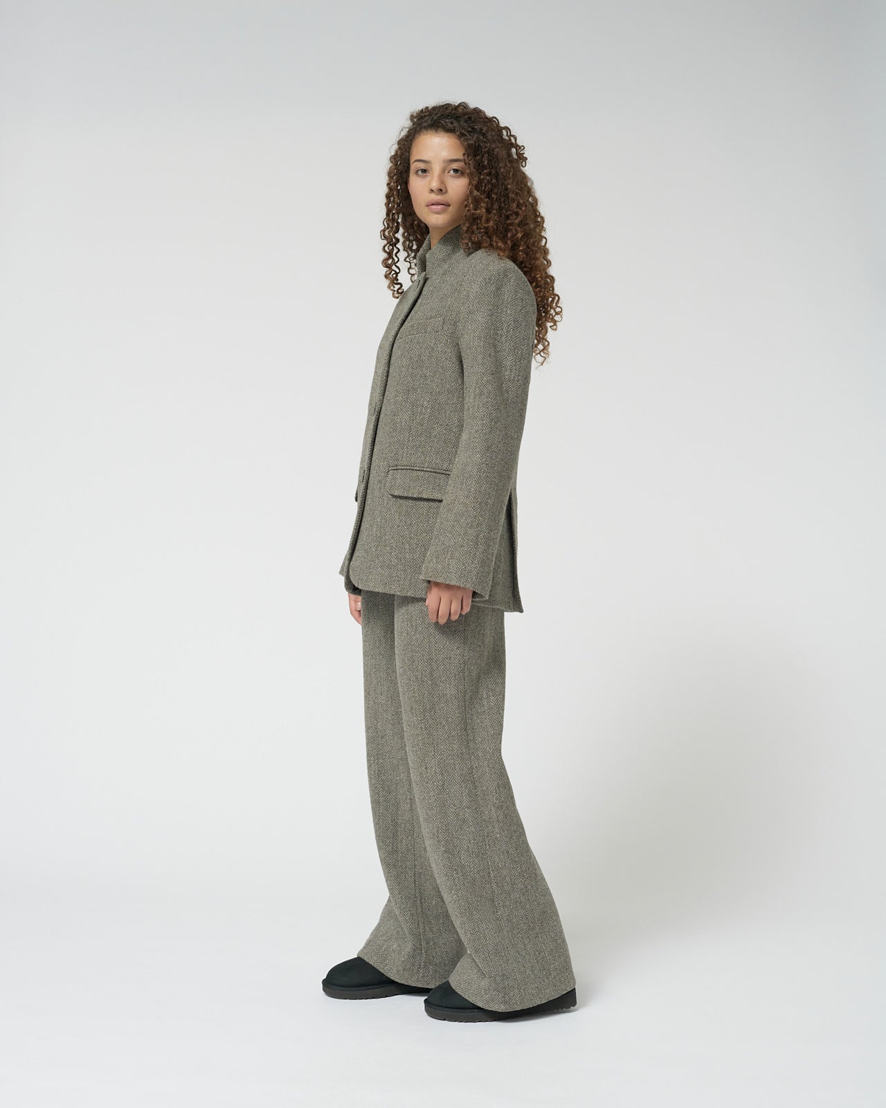 Shetlands wool straight blazer