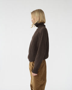 Shetlands wool large rib turtleneck jumper