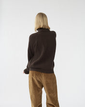 Shetlands wool large rib turtleneck jumper