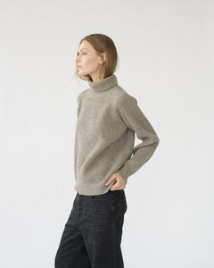 Shetlands wool large rib turtleneck jumper