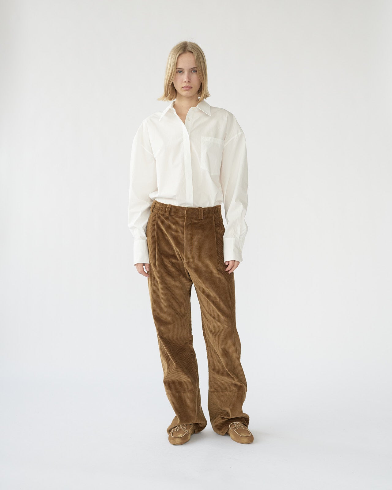 Corduroy box trousers