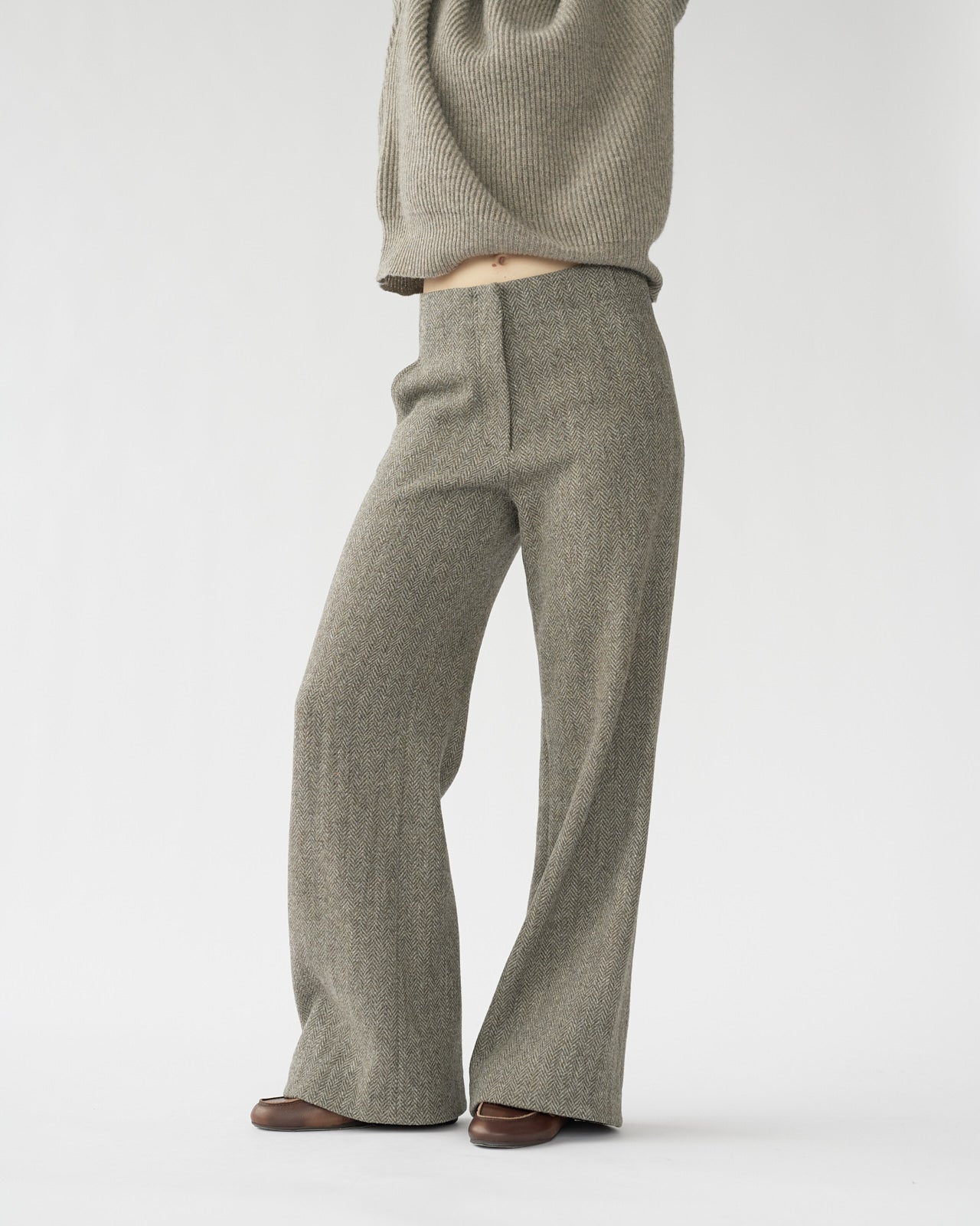 Shetlands wool flared pants