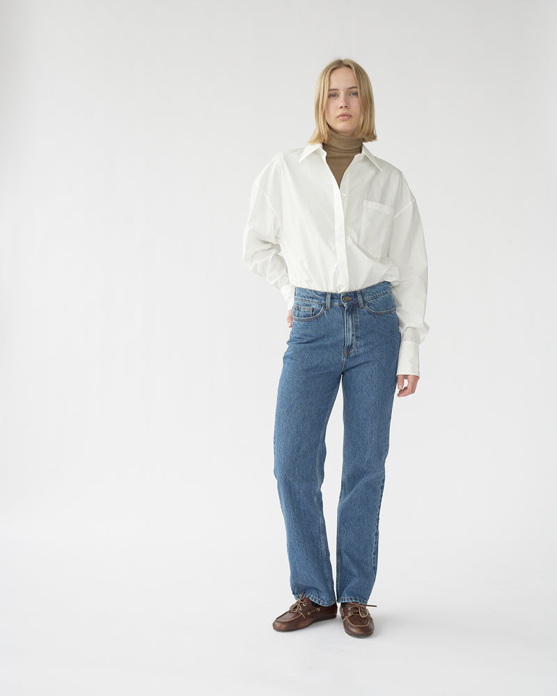 Hemp/cotton straight jeans