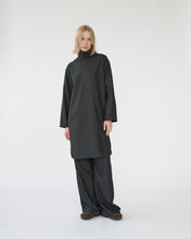 Fine wool long shirt dress.