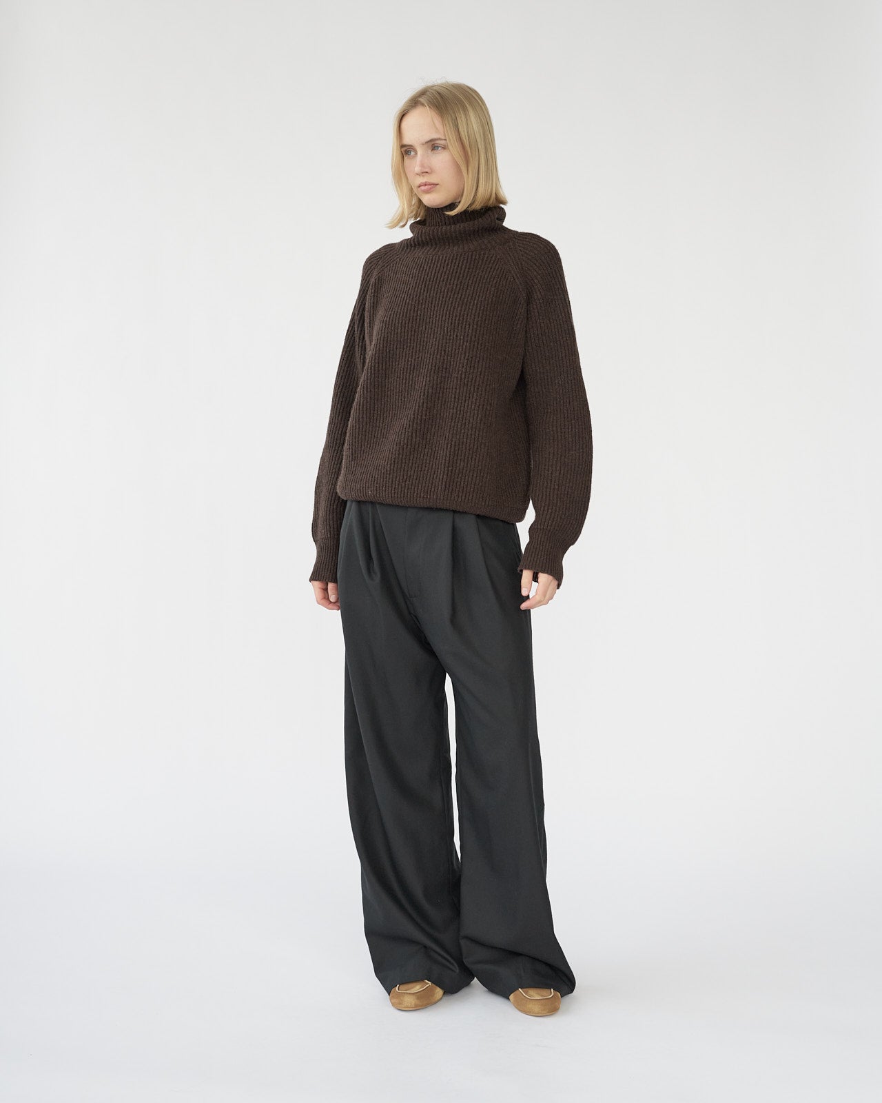 Fine Wool Wide Box Trousers
