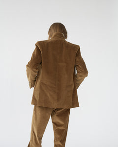 Corduroy straight blazer.