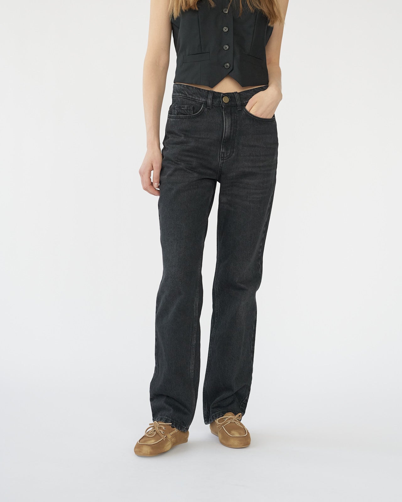 Hemp/cotton straight jeans