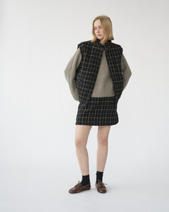 Kjellerup check wool quilted vest