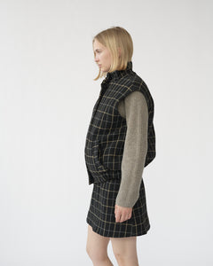 Kjellerup check wool quilted vest