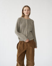 Shetlands wool large rib cardigan.