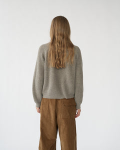 Shetlands wool large rib cardigan.