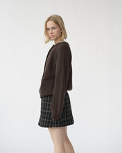 Shetlands wool large rib cardigan.
