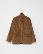 Corduroy straight blazer.