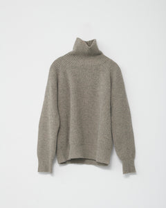 Shetlands wool large rib turtleneck jumper