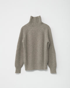 Shetlands wool large rib turtleneck jumper