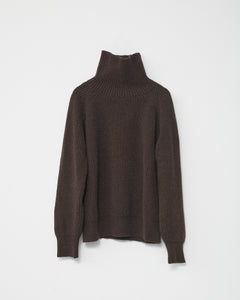 Shetlands wool large rib turtleneck jumper