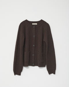 Shetlands wool large rib cardigan.