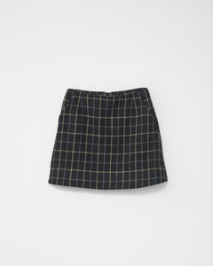 Kjellerup check wool mini skirt