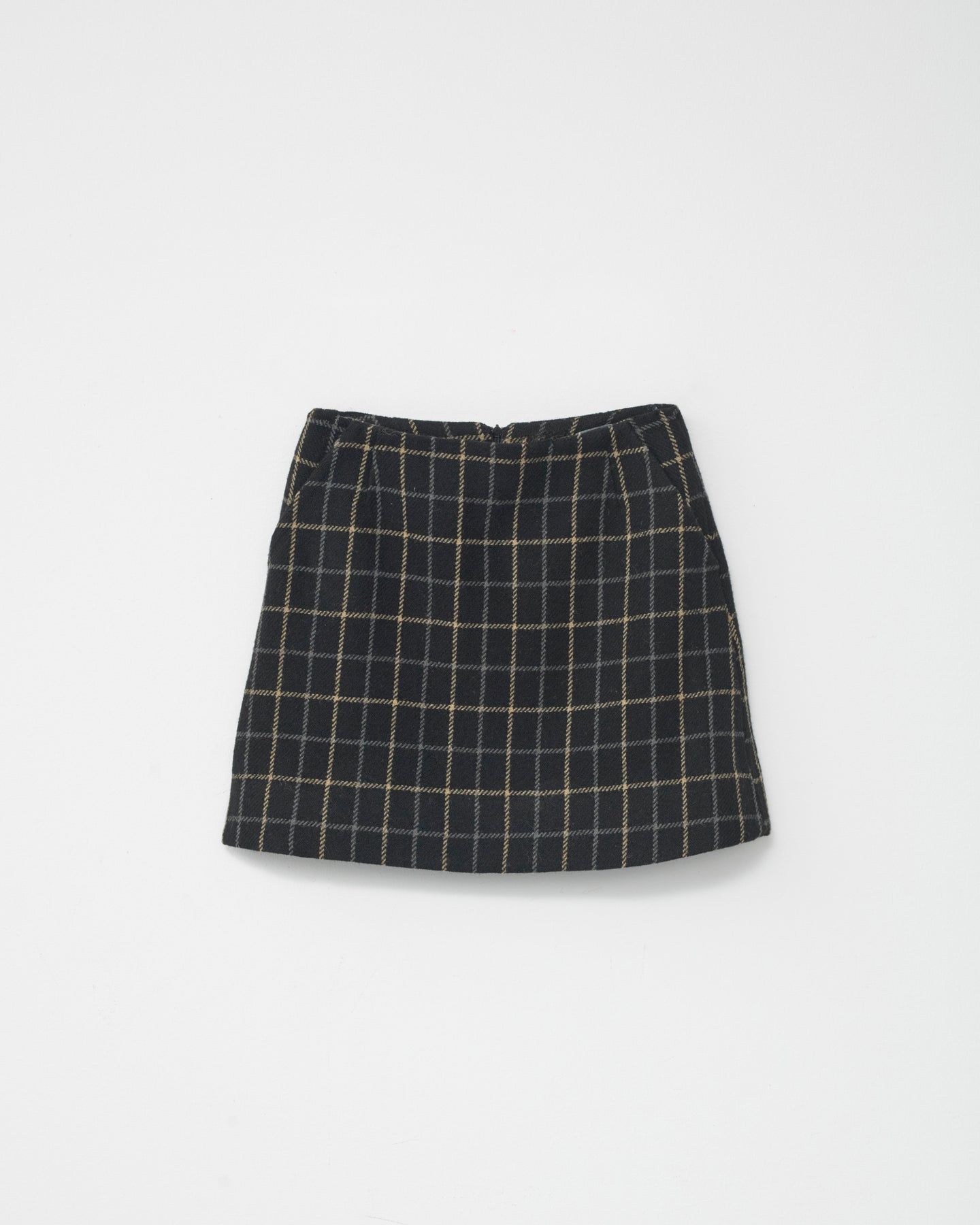 Kjellerup check wool mini skirt
