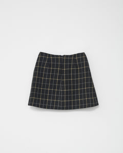 Kjellerup check wool mini skirt