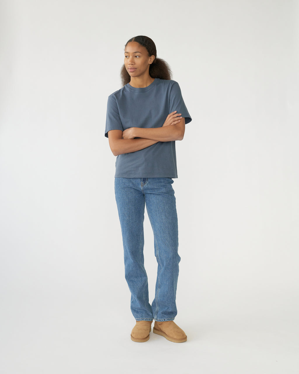 Hemp/cotton straight jeans