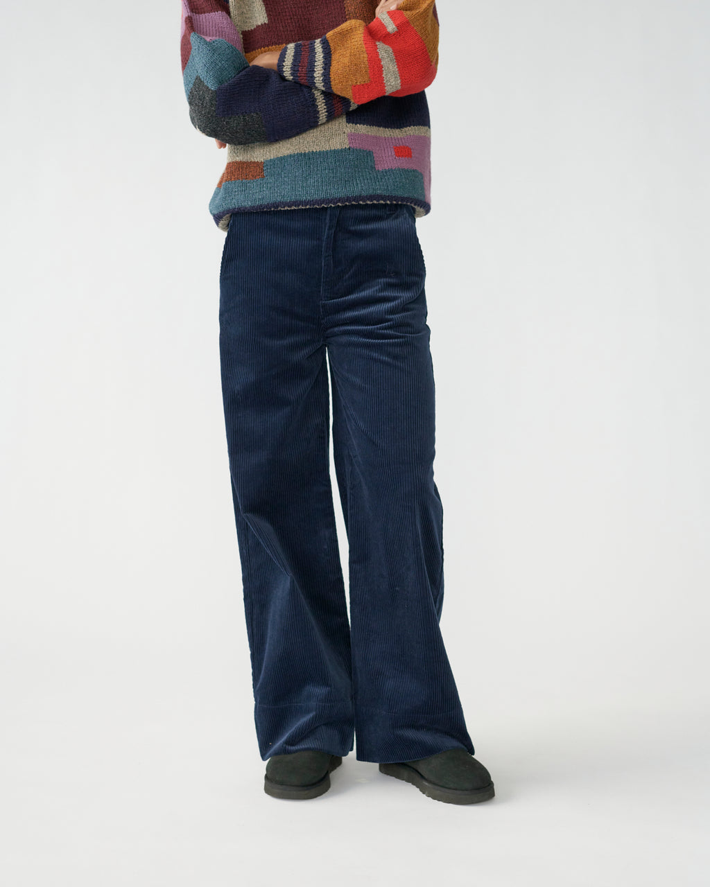 Corduroy wide pants