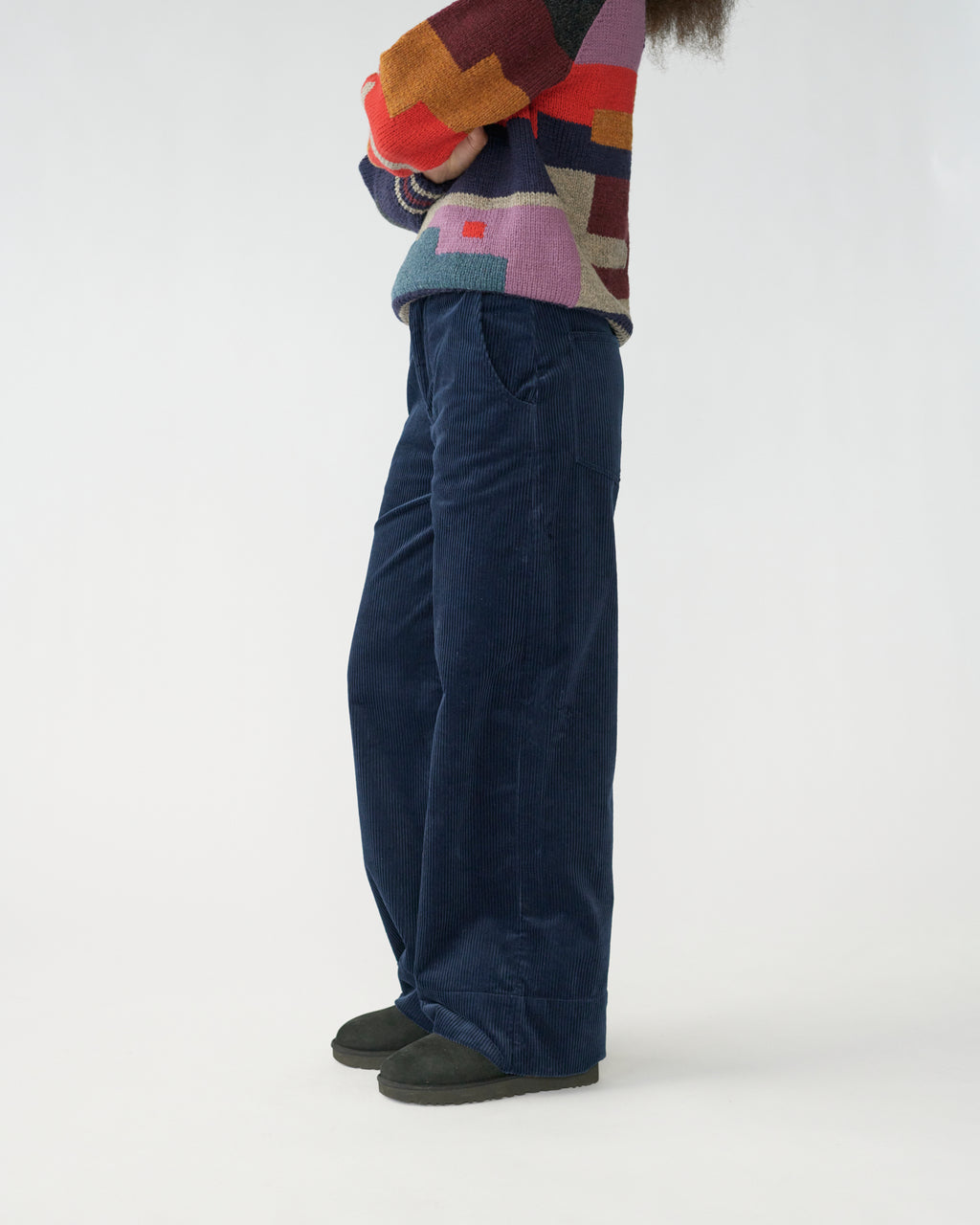 Corduroy wide pants