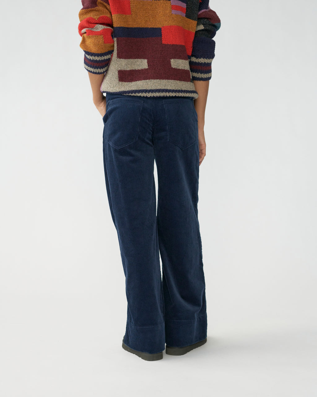 Corduroy wide pants