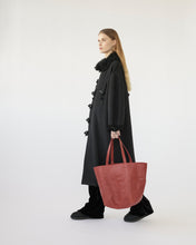 Full Grain Leather Tote Bag red