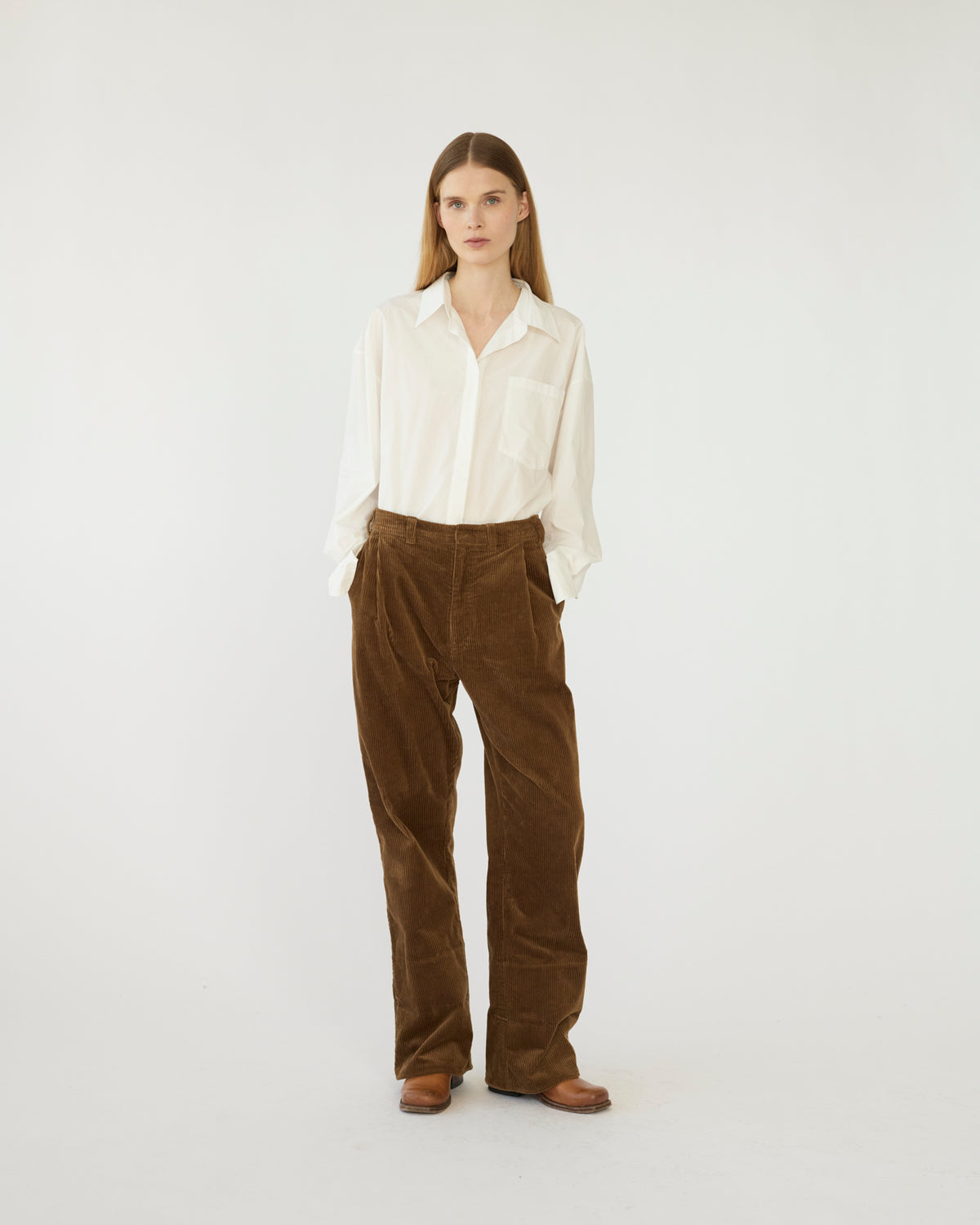 Corduroy trousers Tobacco