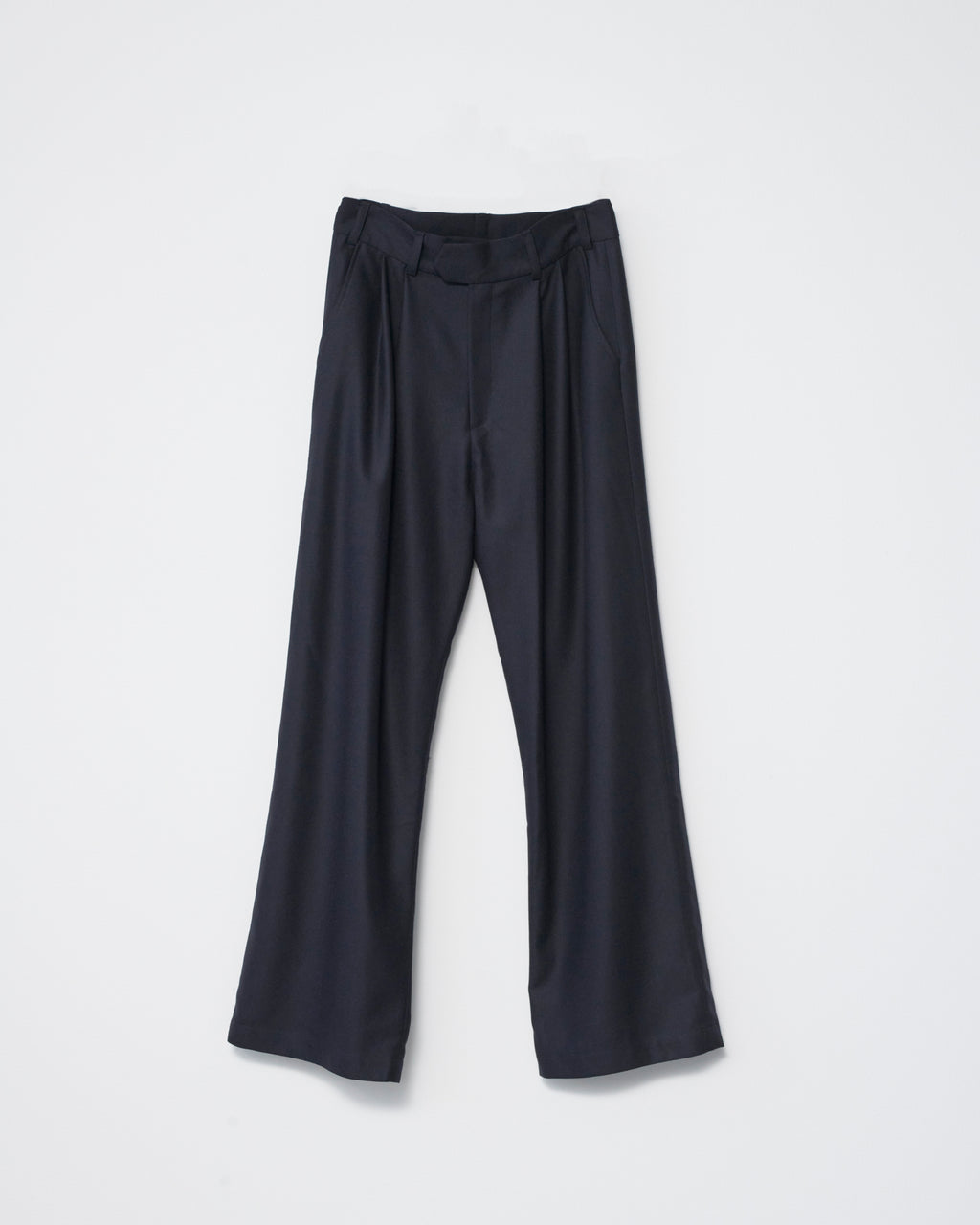 Navy pants on a light gray background