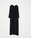 Black velvet dress on a white background. Back view 