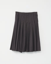 Fine Wool Pleated Midi Skirt