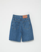 Hemp/cotton wide leg denim shorts