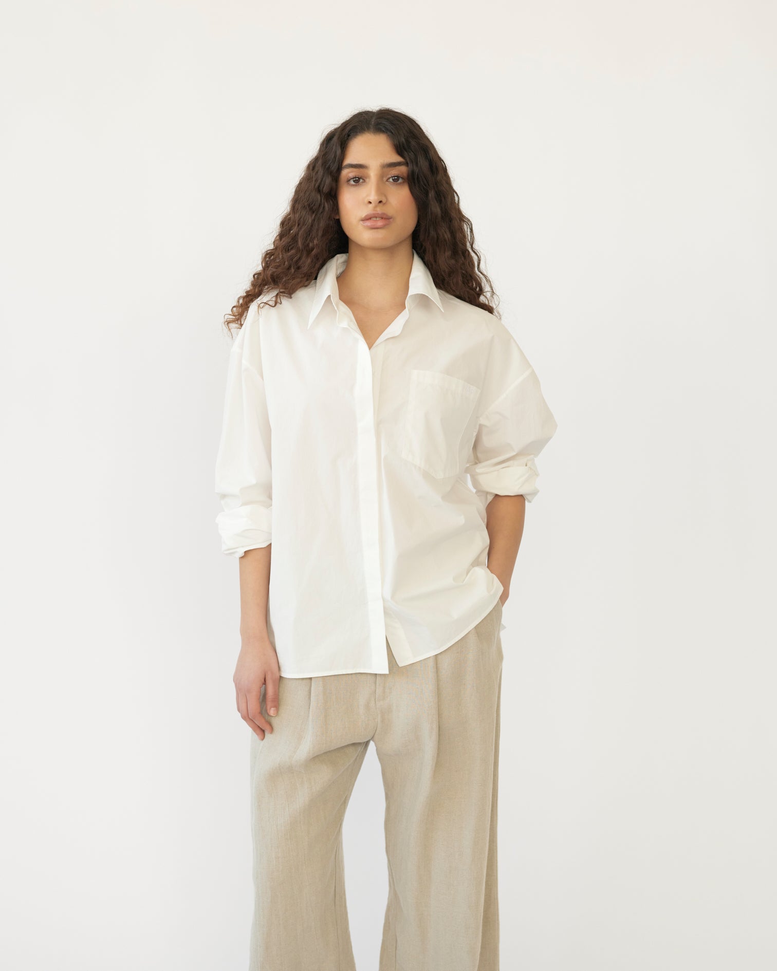 Cotton Poplin Oversized Shirt