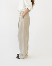 Linen wide box trousers