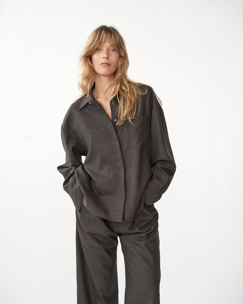 Fine Wool Oversize Shirt