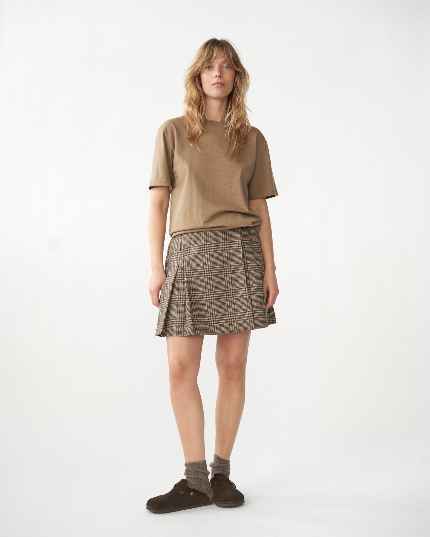 Shetland Wool Pleated Skirt