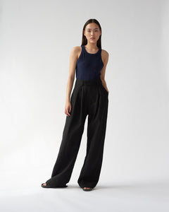 Linen Wide Box Trousers