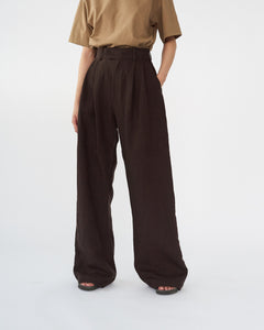 Linen Wide Box Trousers