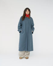 Waxed cotton mac coat