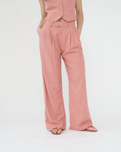 Linen wide box trousers