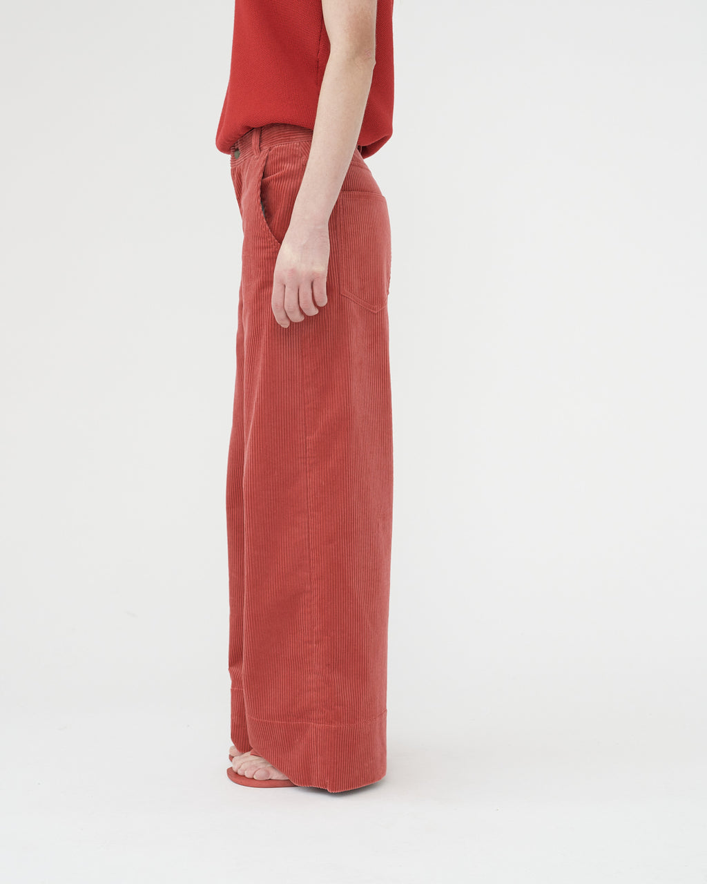 Corduroy wide pants