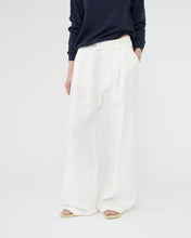 Linen wide box trousers