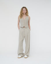 Linen wide box trousers