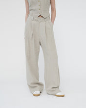 Linen wide box trousers