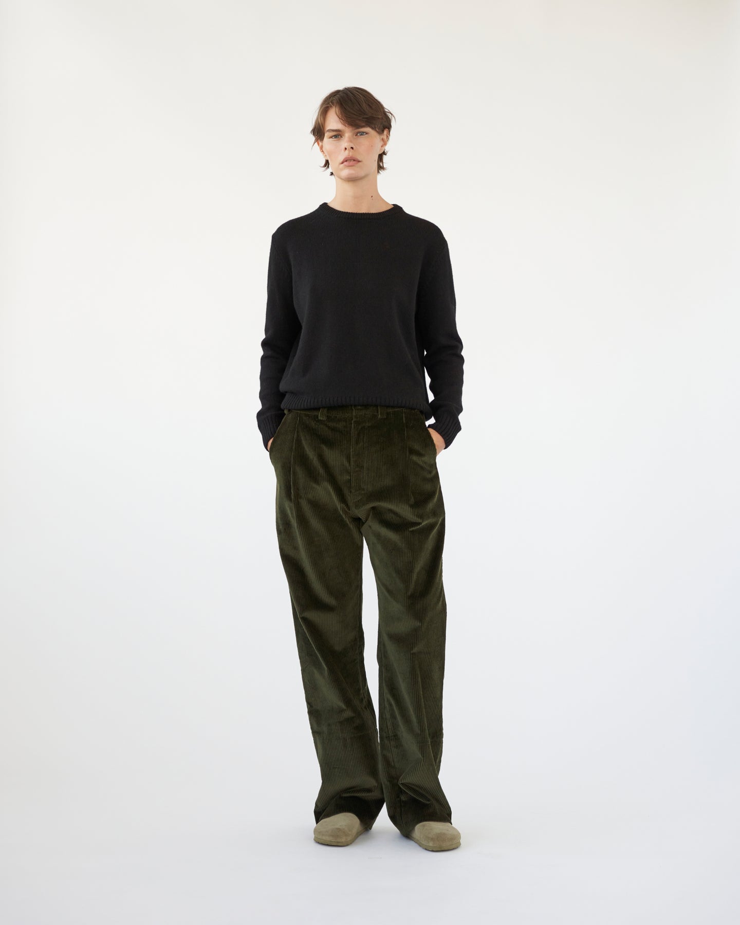 Corduroy box trousers